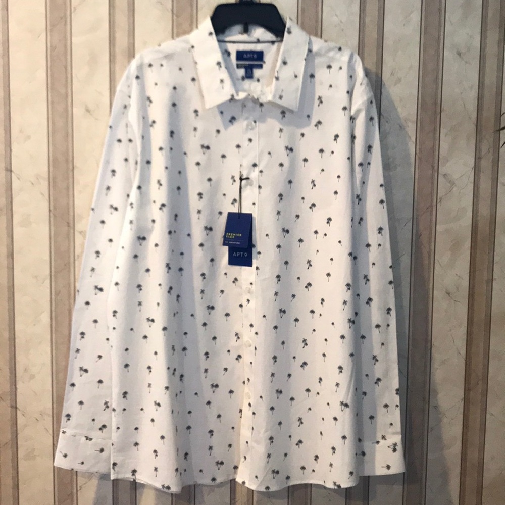 NWT MEN’S PALM PRINT DRESS SHIRT